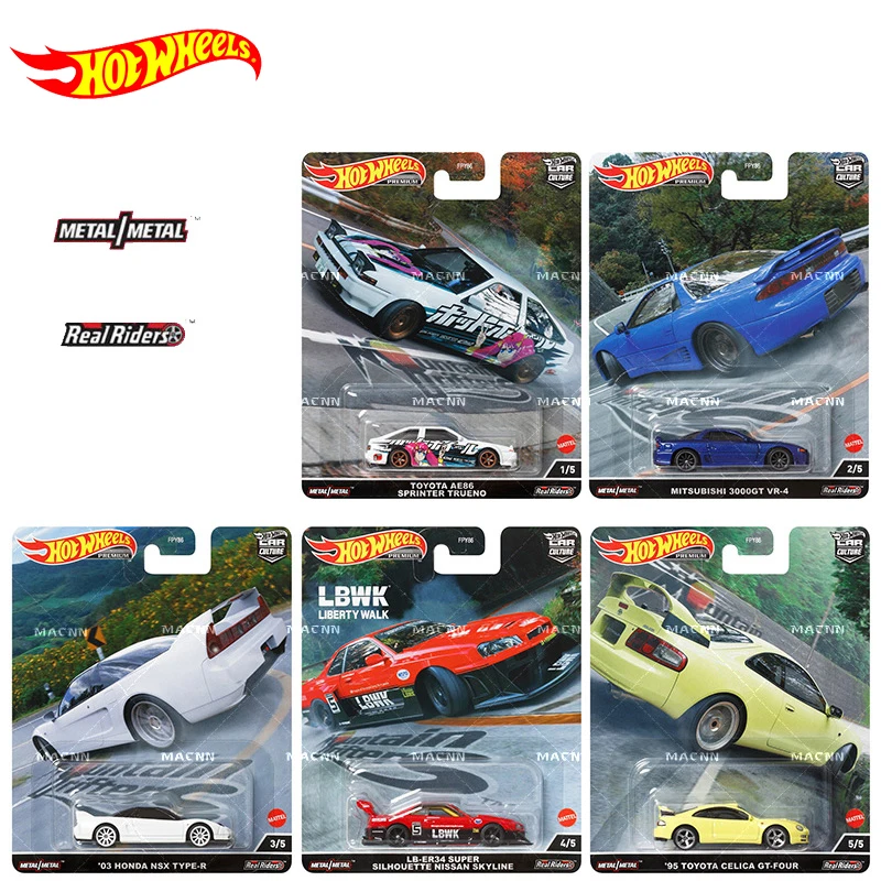 Original Hot Wheels Premium Car Culture Mountain Drifters Diecast 1:64 Voiture Mitsubishi Nissan Skyline Boys Toys for Children