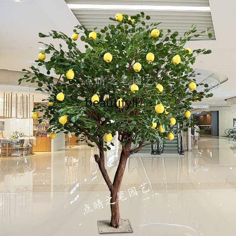 newSimulation Pear Persimmon Orange Hawthorn Tree Decoration Large Indoor Ground Floriculture Fruit Tree Landscapingss 7304