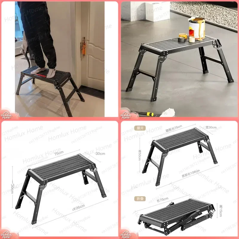 Foldable Ladder Chair Aluminum Alloy Step Stool Multifunctional Folding Bench Waterproof Rustproof Outdoor Car Washing Home