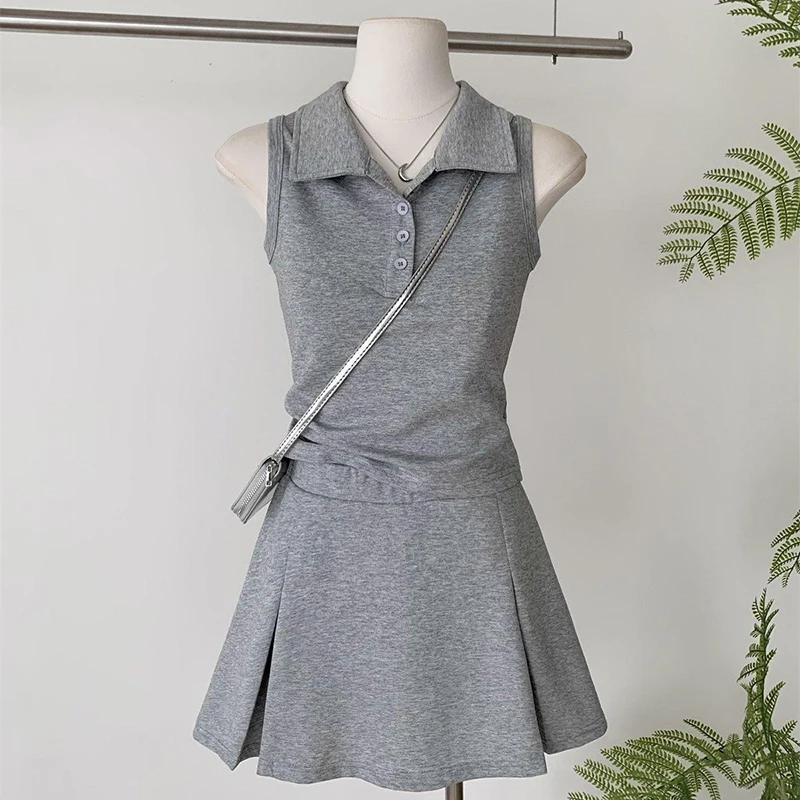 

Summer New French Fashion Two Piece Set For Women Sweet Japanese T Shirt High Waist Skirt Two Piece Outfits