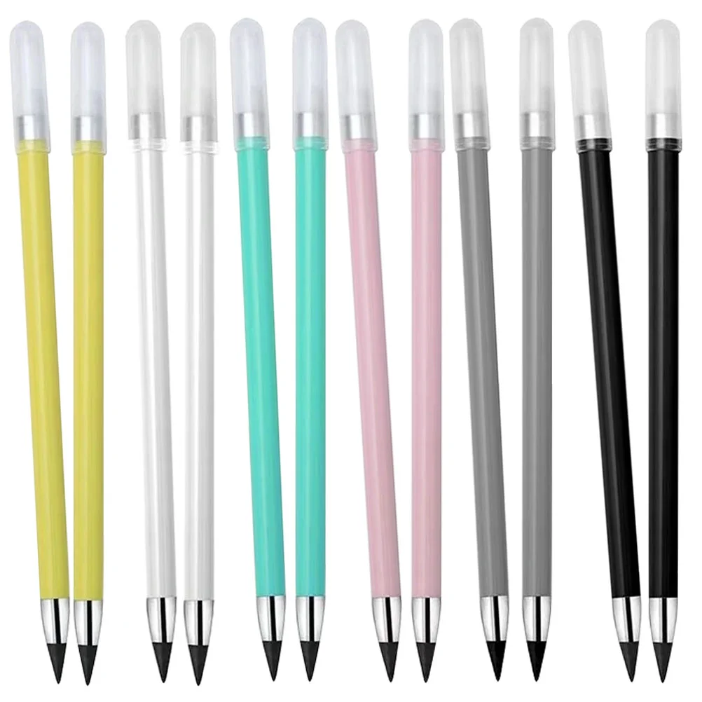 

12 Pcs Lead Pencils Eternal Writing Inkless Sketch Portable No Sharpening Drawing