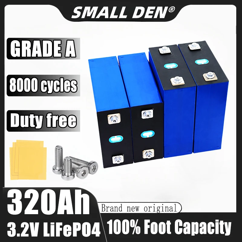 1-100PCS 3.2V 320Ah Grade A 8000 cycle Lifepo4 Battery Lithium iron phosphate Rechargeable Cell For DIY 12V 24V RV Solar Camping