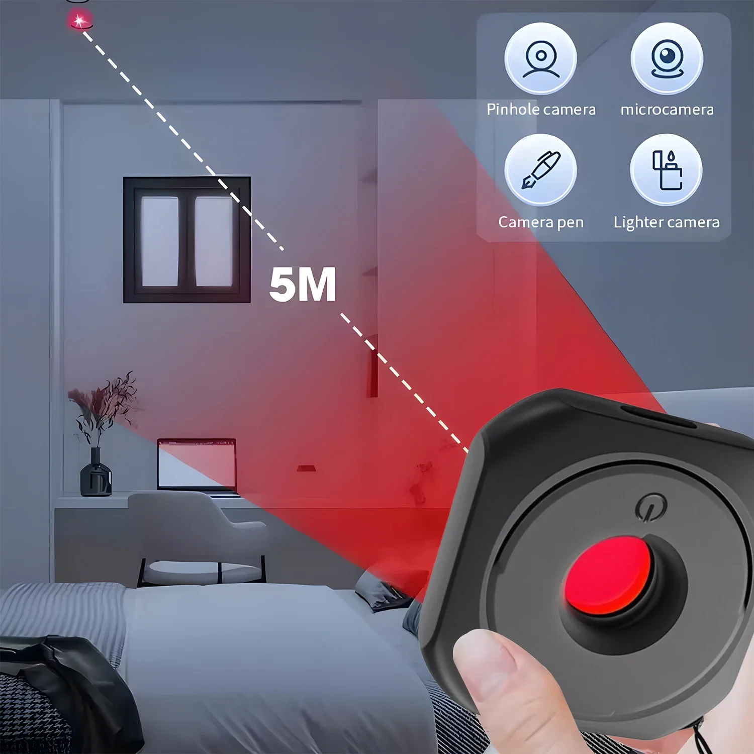 

Mini Hidden Camera Detector Spy Camera Finder for Hotel Anti Peeping Device Anti Surveillance Inspection Travel Accessories