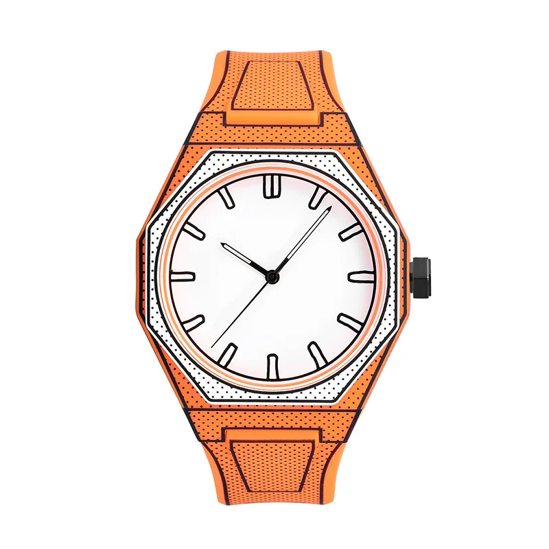 

Men’s Quartz Watch Male Watches for Man Wristwatch Strap Clock Gift 2025 Design Comic Style Watches Dial Numberless