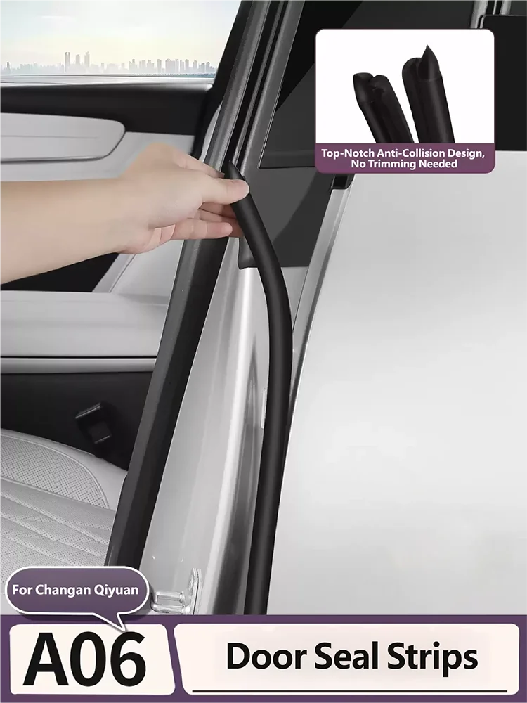 For Changan Qiyuan Nevo A06 2026 2027 Car Door Edge Seal Strip Rubber Weatherstrip Waterproof Soundproof Auto Sealant Strip