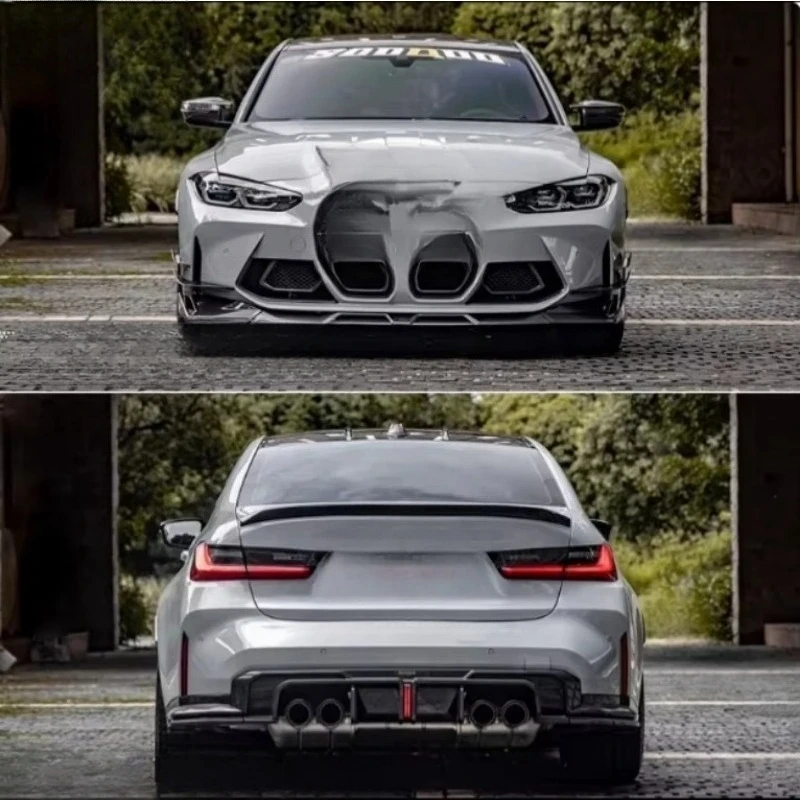 SQ Style Dry Carbon Fiber Body Kit for M3 M4 G80 G82 New Condition Upgrade Series Auto Body Systems Car Spoiler Conversion  T001