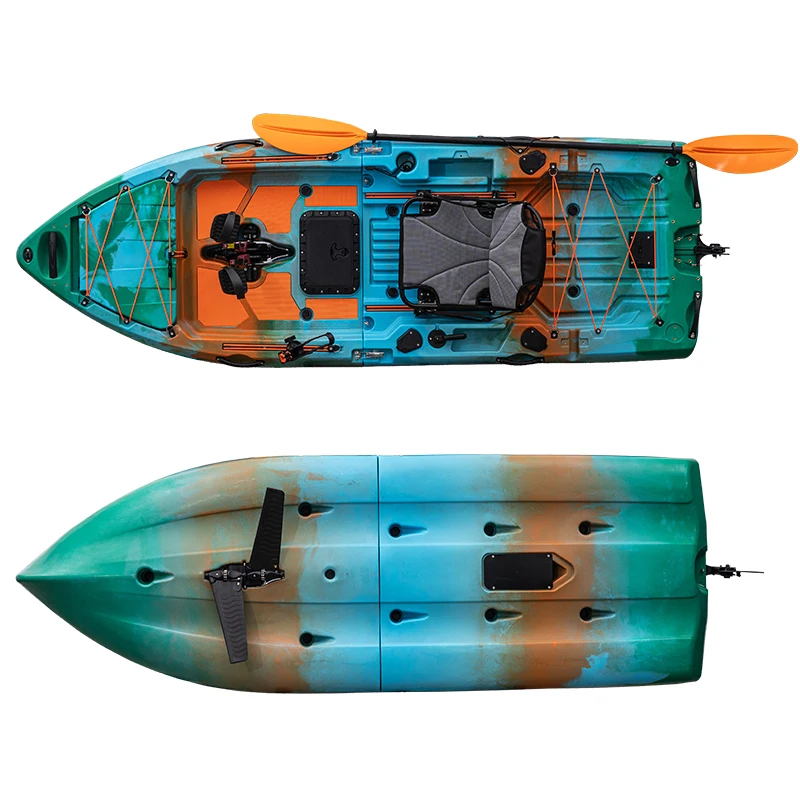 قوارب الكاياك المعيارية لصيد الأسماك بطول 9.3 قدم، قارب LLDPE بدواسة للجلوس مكونة من قسمين 2025 #4