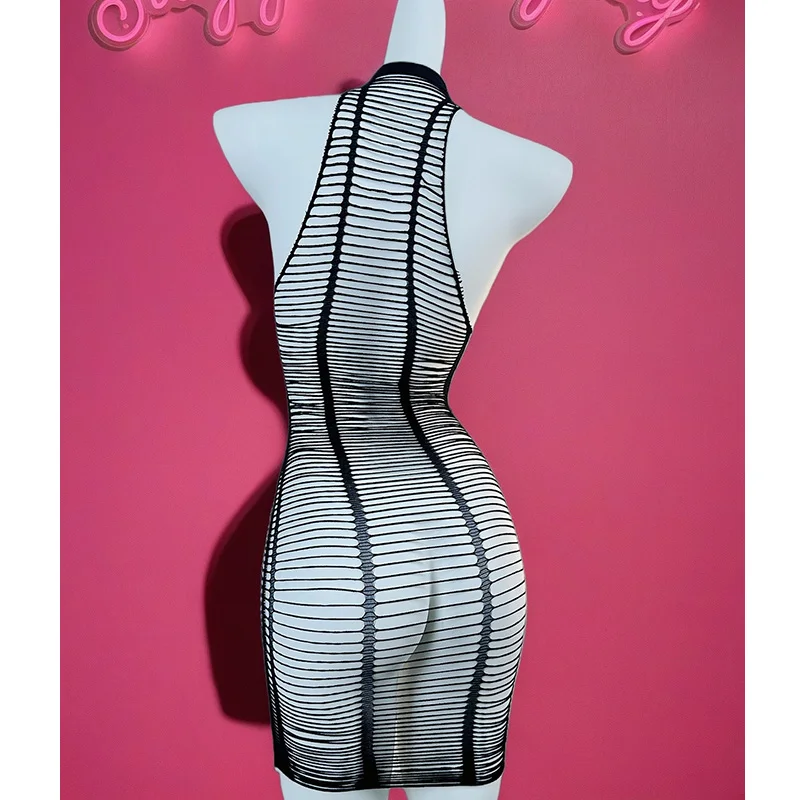 1PC Lingerie sexy da donna Copricostume sexy a rete per San Valentino senza bikini Scava fuori il vestito aderente Vedi DS711