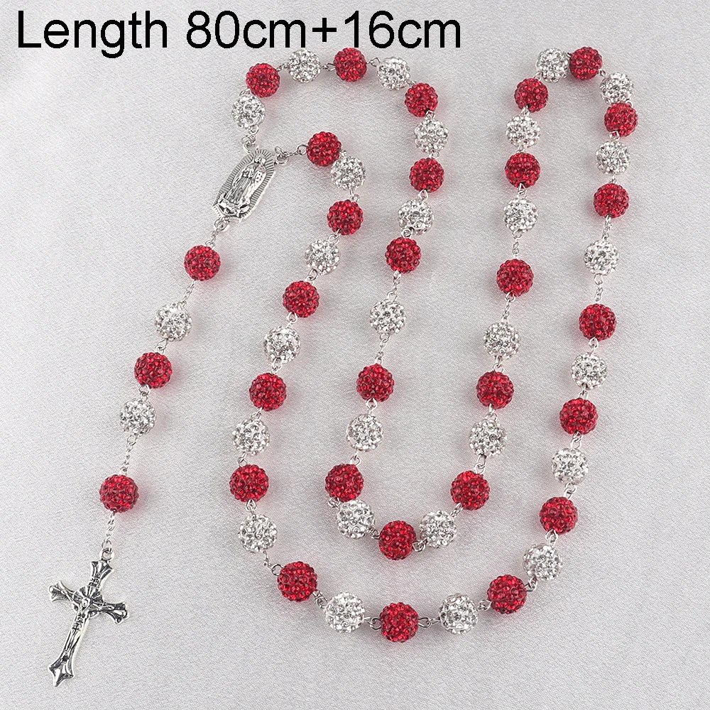 Hot selling European and American women\'s long necklace Rosary prayer bead necklace six layer high quality soft ceramic drill