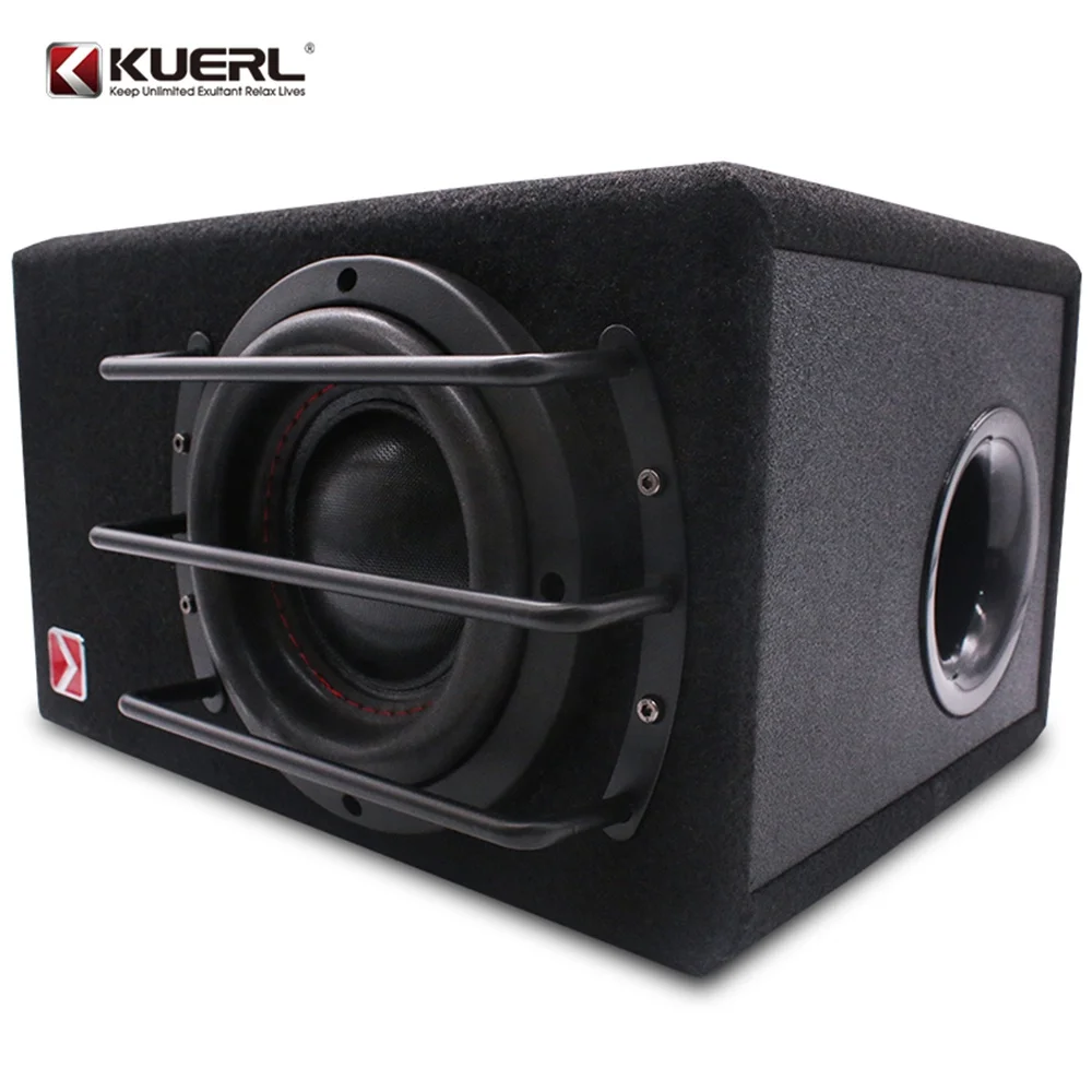 Kuer Wholesale 6.5 Inch Car Audio Subwoofer High Quality 12V Active Trapezoid Subwoofers Dual Magnetic Double Big Power Speaker