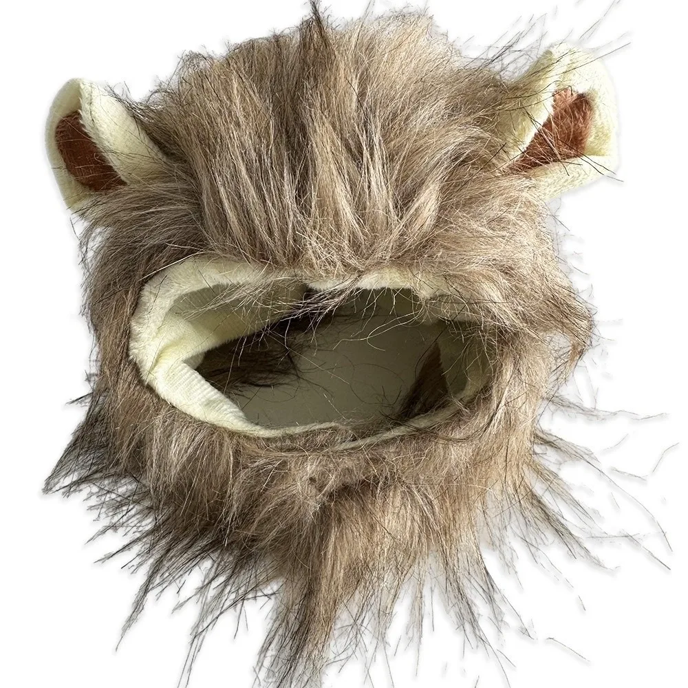 

Adjustable Soft Lion Mane Wig Cap Hat Fluffy Funny Dog Cat Wig Hat Breathable Creative Pet Costume Pet Party
