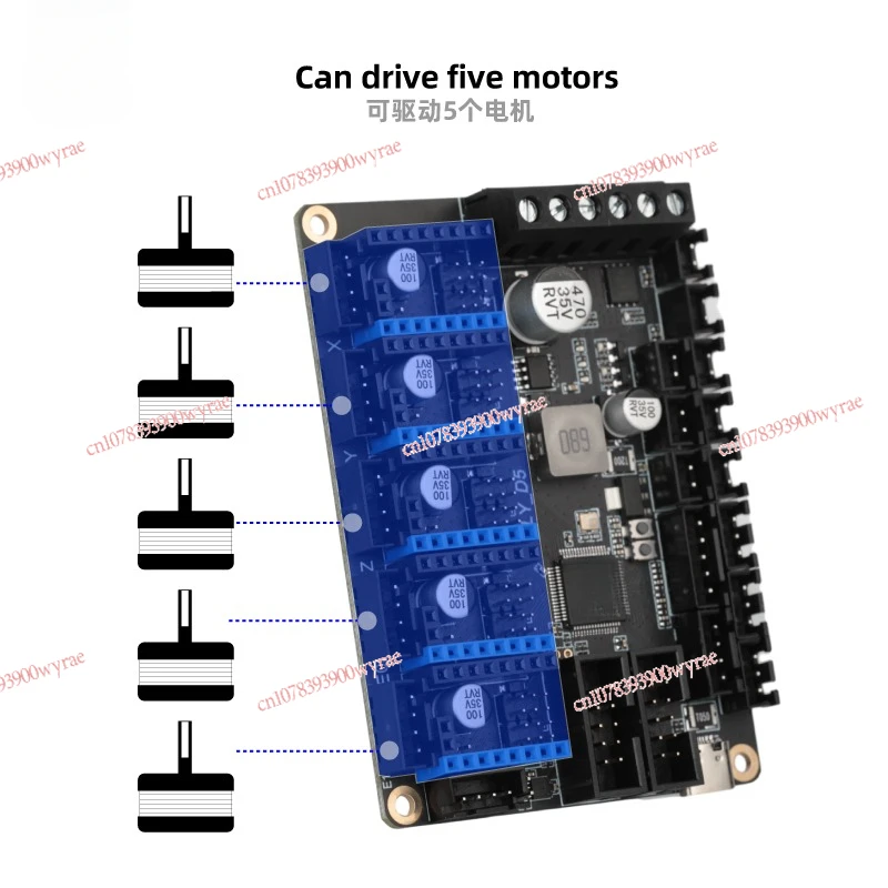 5-Axis D5 main board 3D printer spare parts available firmware with chip