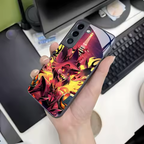 Hazbin Hotel Phone Case for Samsung S24 Ultra S23 S22 S20 Fe S21 Plus Galaxy A54 A34 A24 A53 M54 Note 20 Glass Cover