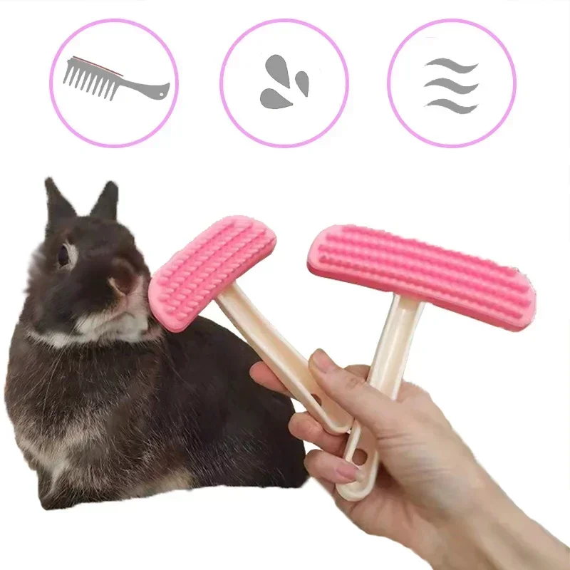 Peine pequeño de silicona para mascotas, recortador de peluquería, cepillo de piel para conejillo de indias, Chinchilla, herramienta de limpieza, accesorios para Lapin