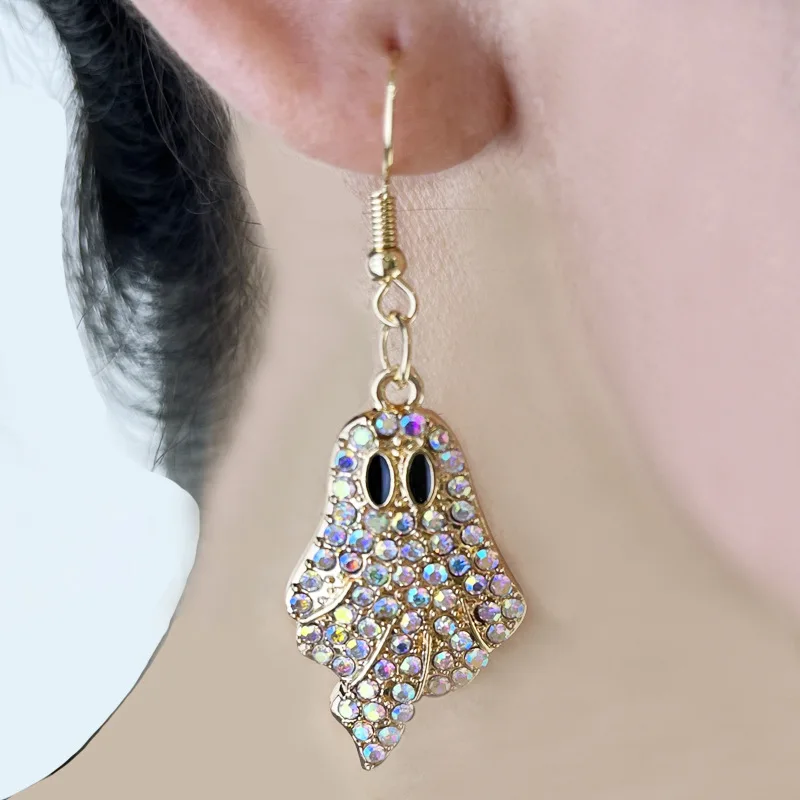 

Halloween Pumpkin Earrings for Women Gothic Punk Rhinestone Bow Pumpkin Earrings Party Jewelry Accessories
