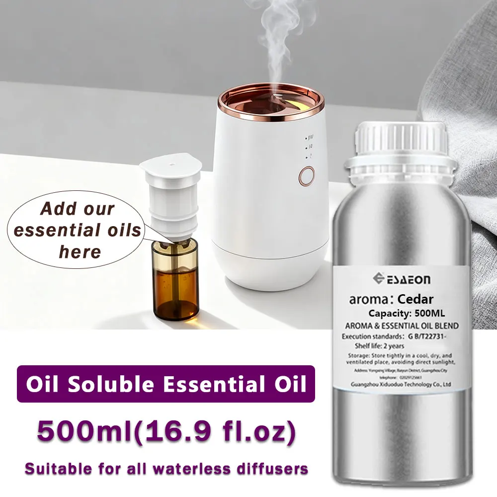 ESAEON 500ml(16.9 fl.oz) Cedar Essential Oil - For Intelligent Fragrance Sprayer, Diffuser Supply Liquid,Hotel Aroma Machine Oil