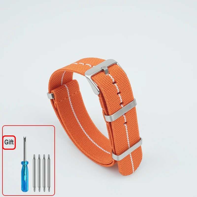 Waschbares elastisches Nylon-Uhrenarmband für Seiko 60s French Troops Parachute Bag Nato Strap 18 mm 20 mm 22 mm wasserdichtes Outdoor-Armband