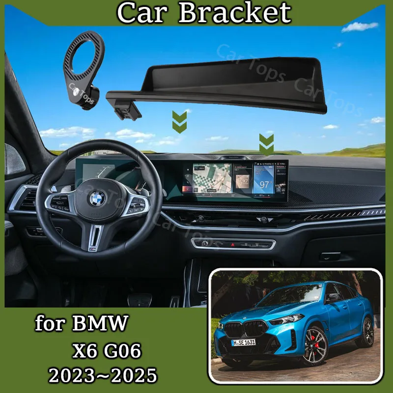 

For BMW X6 G06 M60i 2023 2024 2025 New Magnetic MagSafe Screen Car Mobile Phone Holder GPS Bracket Gravity Stand Auto Accessory