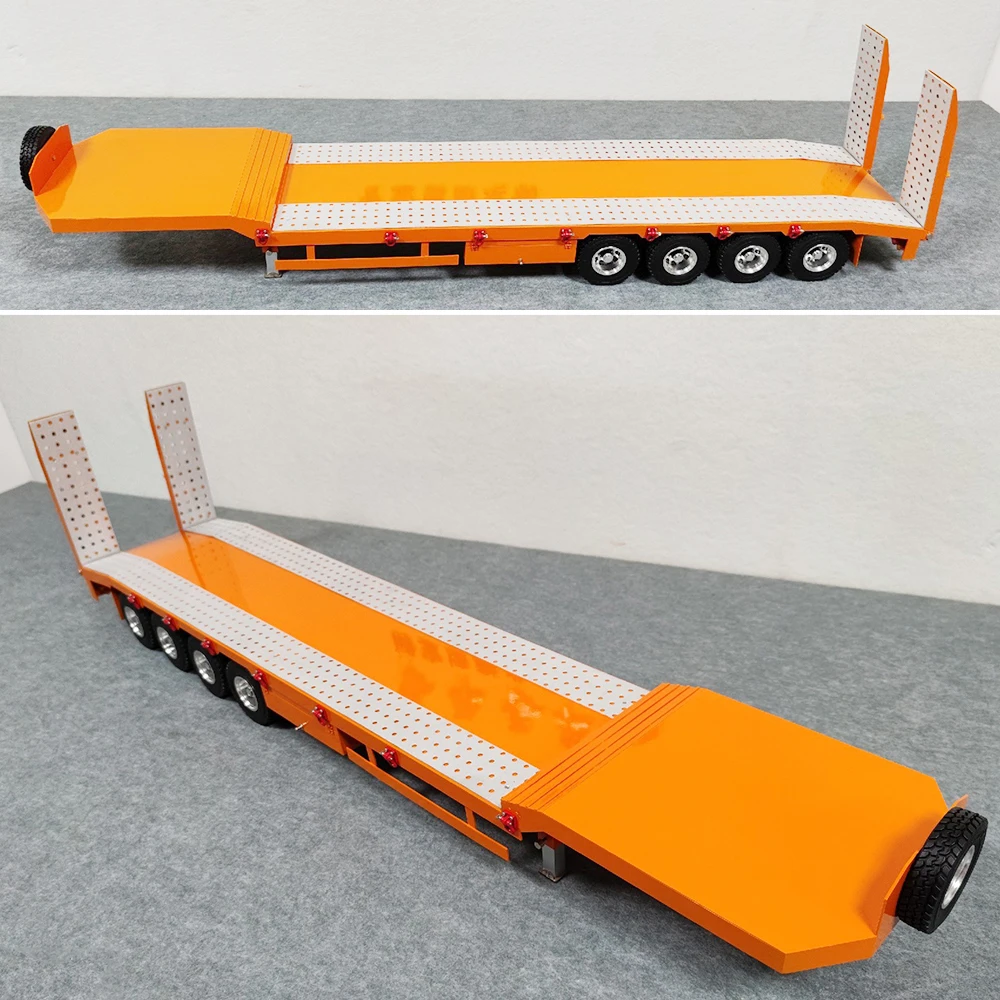 

Metal Trailer 1/14 Tamiya 4-axle Tractor Trailer Board Painted RTR Version Remote Control Car Trailer Board Model Toy