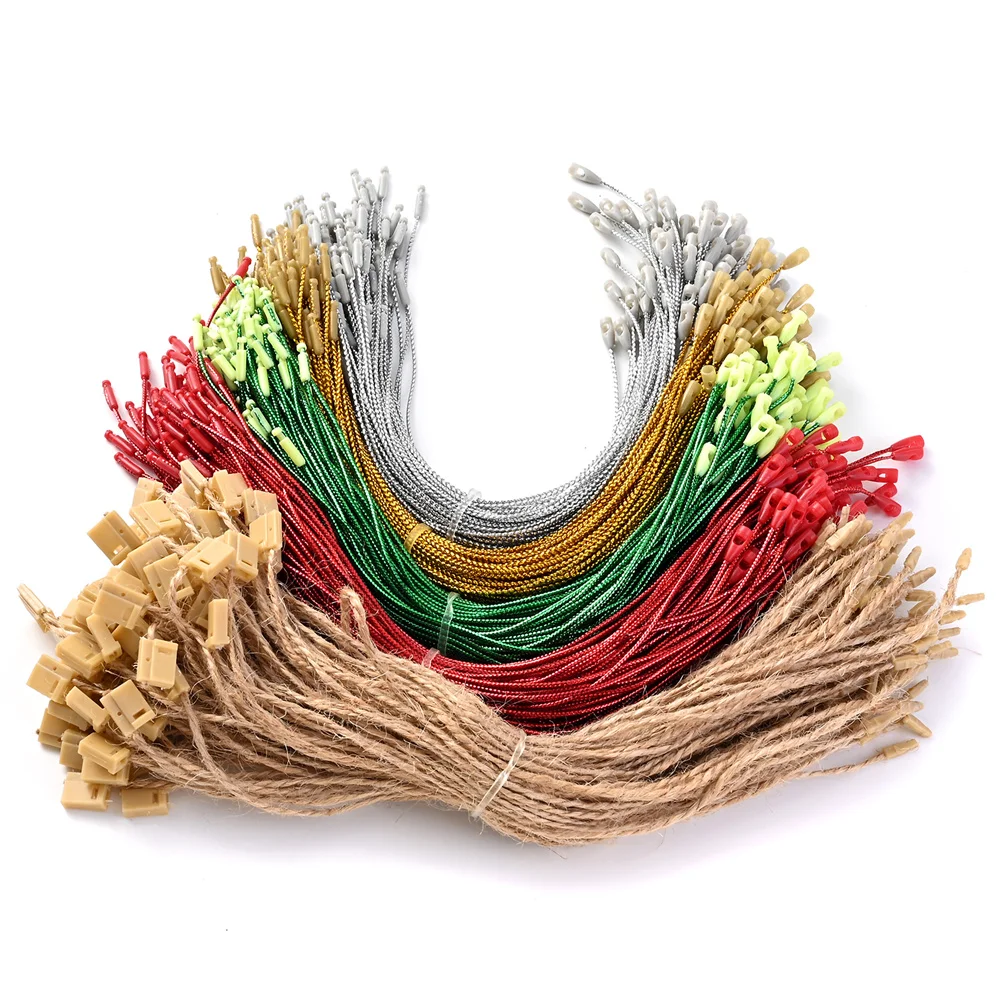 500pcs 20cm Bullet Head Hang Tag Strings Cord,Christmas Hanging Rope for Gift Tag, Xmas Tree Decor, DIY Craft Tag Fastener