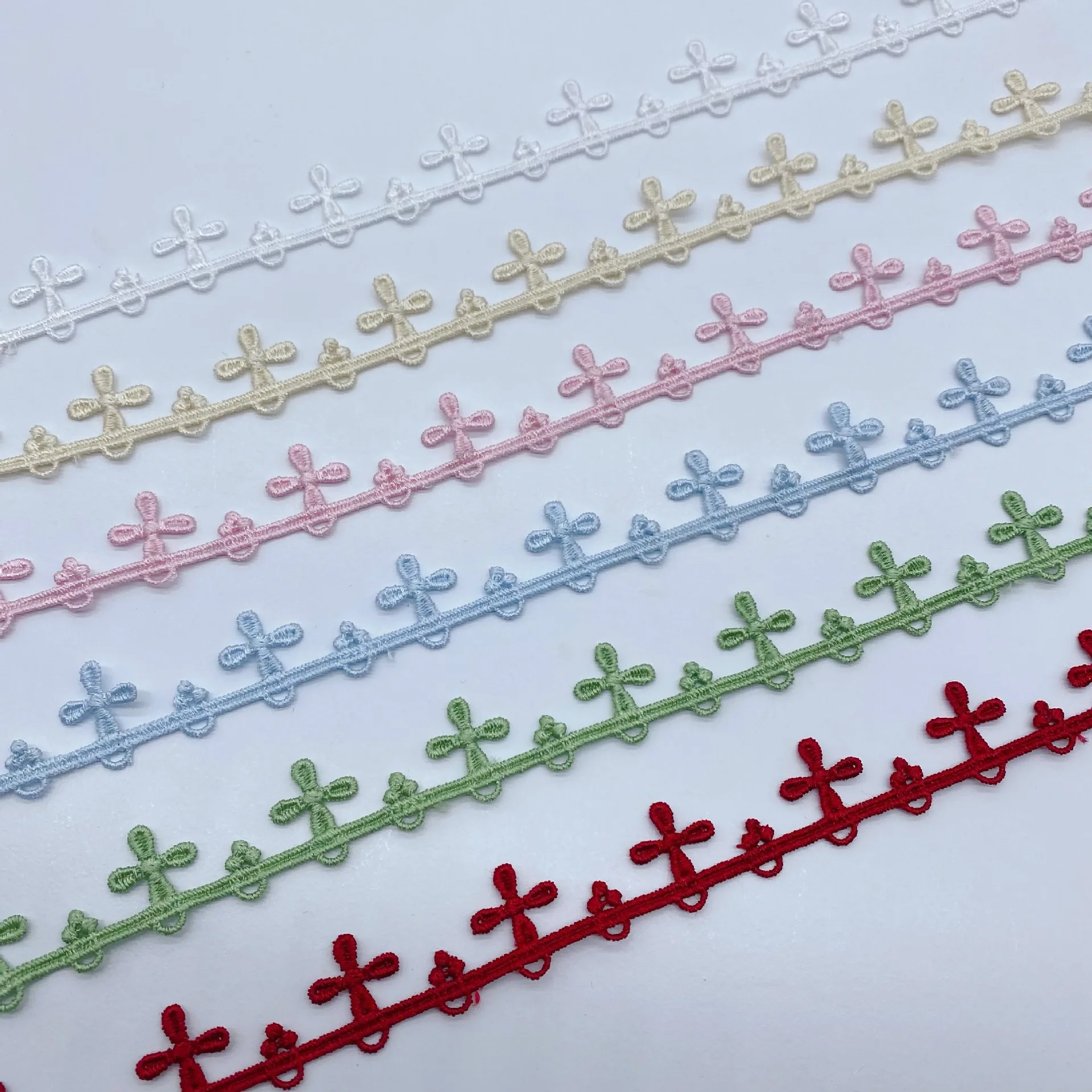 5Yards Cross Colorful Apparel Sewing Trim Lace Fabric Ribbon Handmade Collarbone Chain Lolita Jewelry Garment Accessories