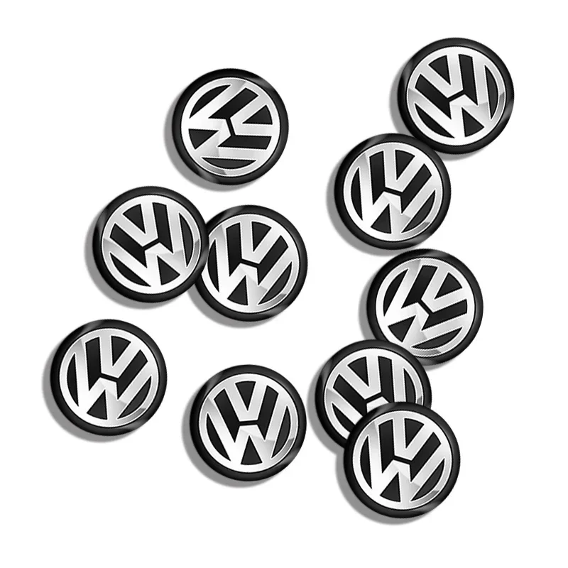 11mm Metal Car Remote Key Emblem Badge Radio Button Sticker For Volkswagen Touran Beetle Golf Passat Jetta Polo Bora CC Lavida