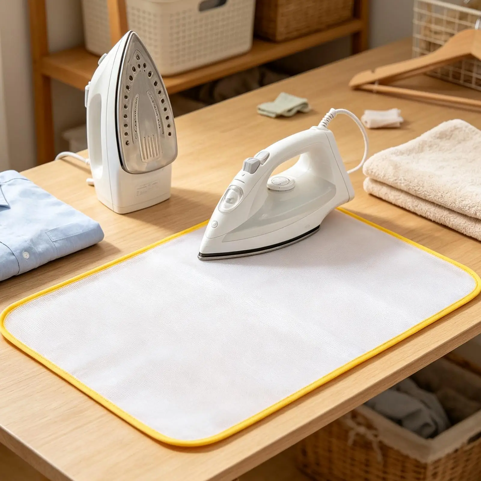 15.8x23.6in Pressing Cloth For Ironing Heat Resistant Portable Mesh Protective Pads Garment Care Iron Cloth For Fabrics Home