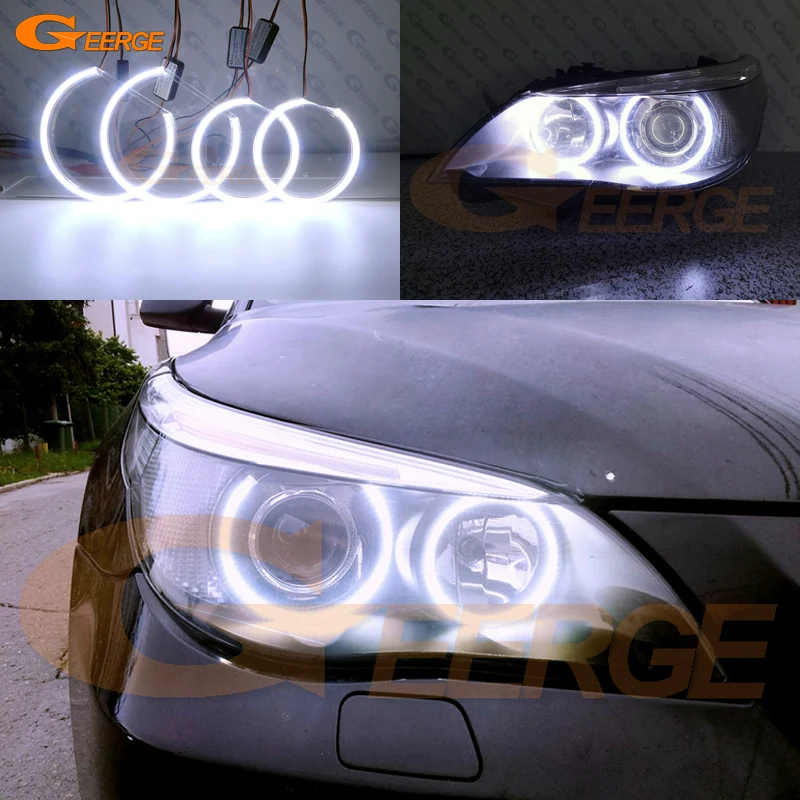 

For BMW 5 series E60 E61 M5 525i 530i 540i 545i 550i Pre LCI 2003 - 2007 Excellent Day Light COB Led Angel Eyes Kit Halo Rings
