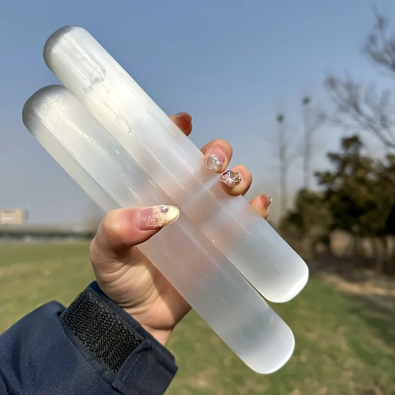 

Selenite Polished Smooth Manifestation Wand, Ornamental Stone for Home Collection, DIY Jewelry Crafting, Valentine's Day