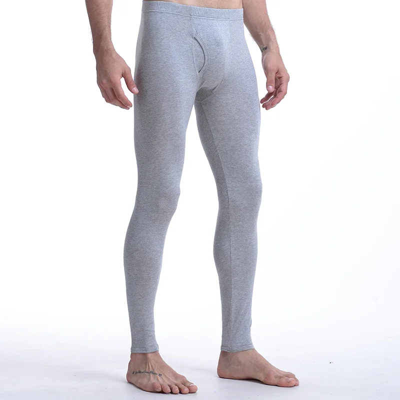 Men's single-piece long johns, youth autumn and winter slim-fitting leggings, cotton thread pants, thermal pants, thin leggings