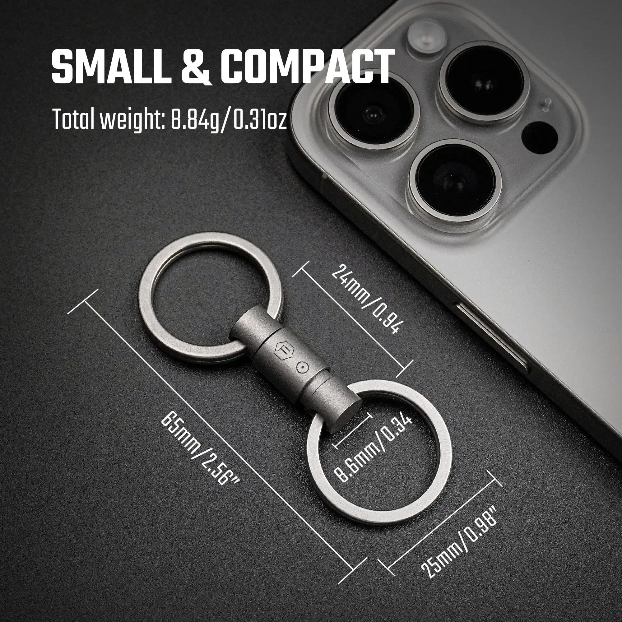 Keyunity KA47 Titanium Quick-Release Keychain (Conical Tip)