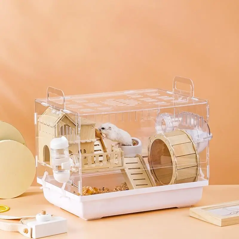 

Hamster Cage Golden Bear Acrylic Large Transparent Villa Breeding Box Supplies Toy Set