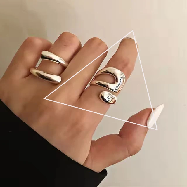 925 Sterling Zilveren Ketting Knoop Ring Voor Vrouwen Wrap Brede Band Rock Geometrie Punk Sieraden Gift Groothandel Dropshipping
