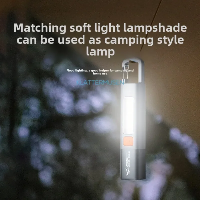 Illuminazione ad alta luminosità, torcia a luce forte, lampada a sospensione da campeggio all'aperto, luce laterale con messa a fuoco telescopica, ricarica