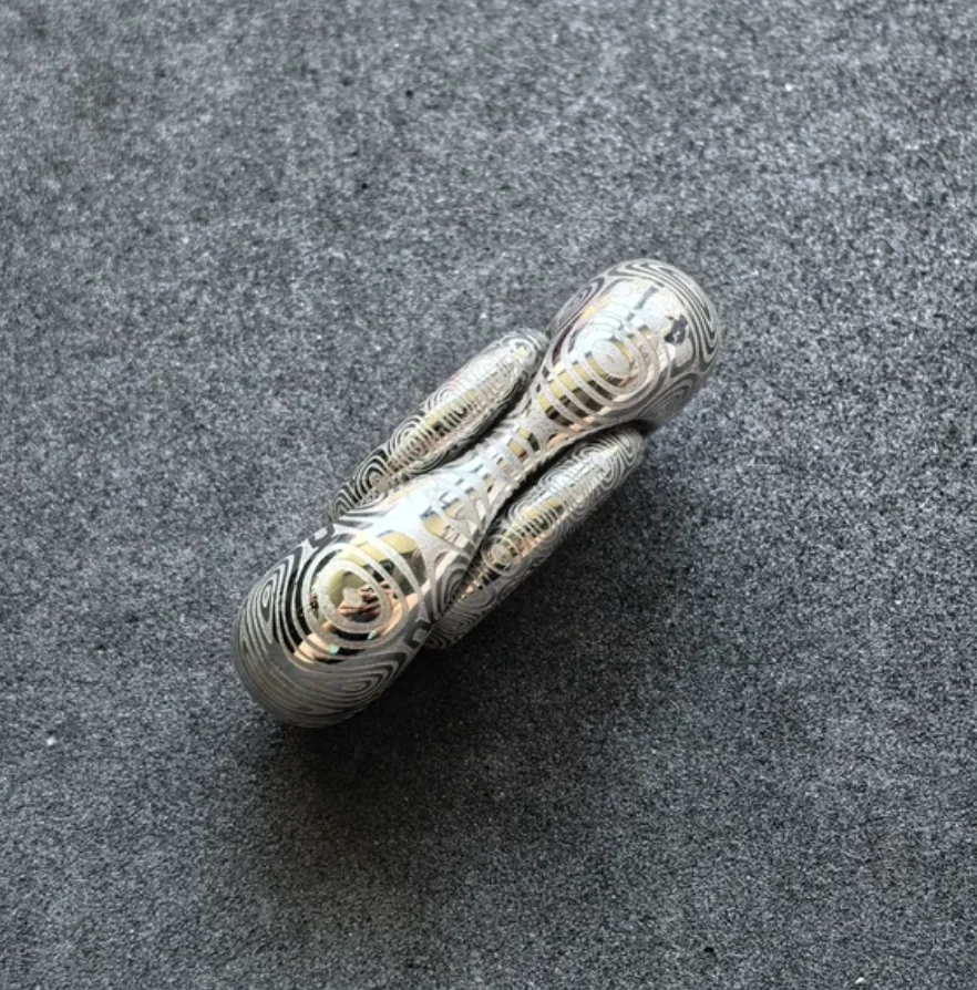 Used EDC KAP Cell Damascus Spinner Fingertip Gyroscope Decompression Toys