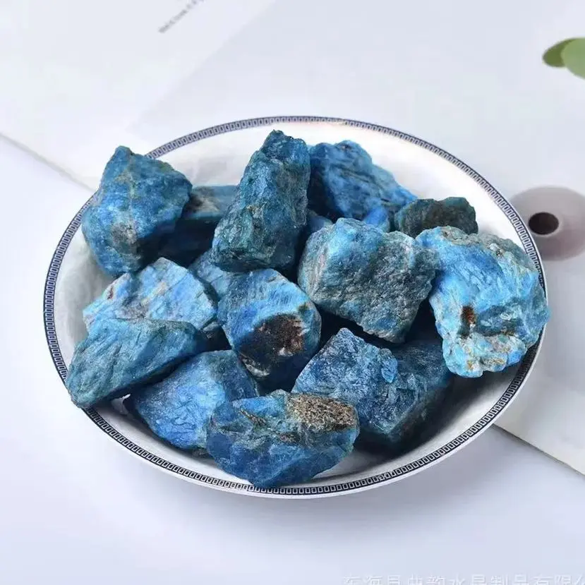 Natural Blue Apatite Crystal Stone Gravel Rough Healing Mineral Specimen Collection Room Decor Mineral Specimens 1pc