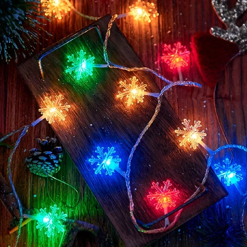 10/20/40 LEDs Weihnachtsfee Lichterkette USB/batteriebetriebener Weihnachtsbaum Urlaub Neujahr Dekor Schneeflocke Lichterkette