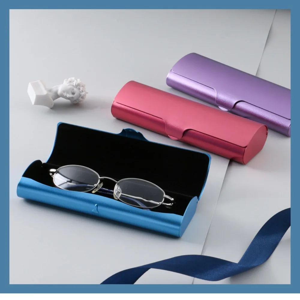 

Portable Hard Shell Aluminum Glasses Case Ultra-Light Pressure-resistant Eyeglass Case Frosted Matte Eyeglasses Case Women