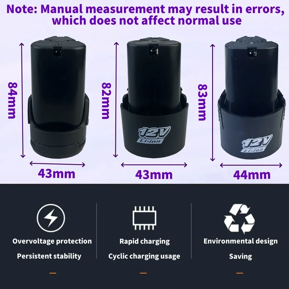 6200mAh 12V Household Rechargeable Lithium battery Can be used as Power Tools Electric Screwdriver Electric drill Li-ion Battery