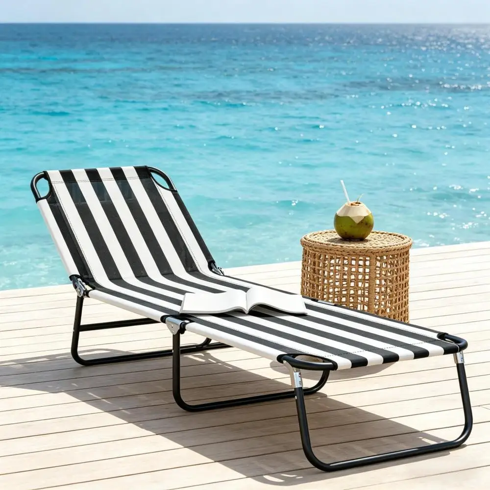 Folding Reclining Lounger Chair,Beach Lounge Chair,Outdoor Lounge Chair