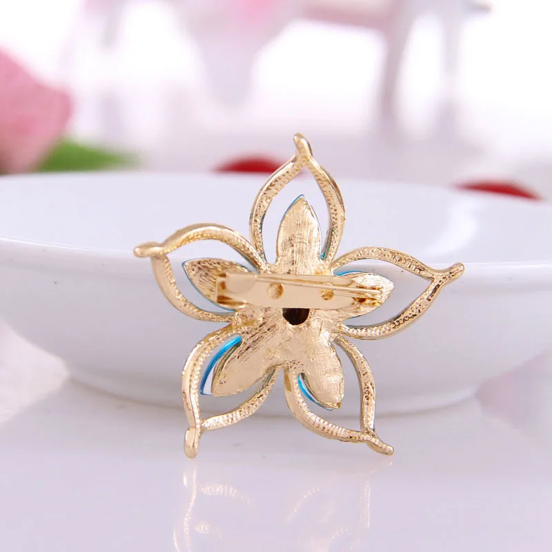 كريستال خمس أوراق زهرة بروش رومانسية الأزياء والمجوهرات والاكسسوارات سحر فتاة عاشق هدية الصيف عيد ميلاد جودة دروبشيبينغ #3