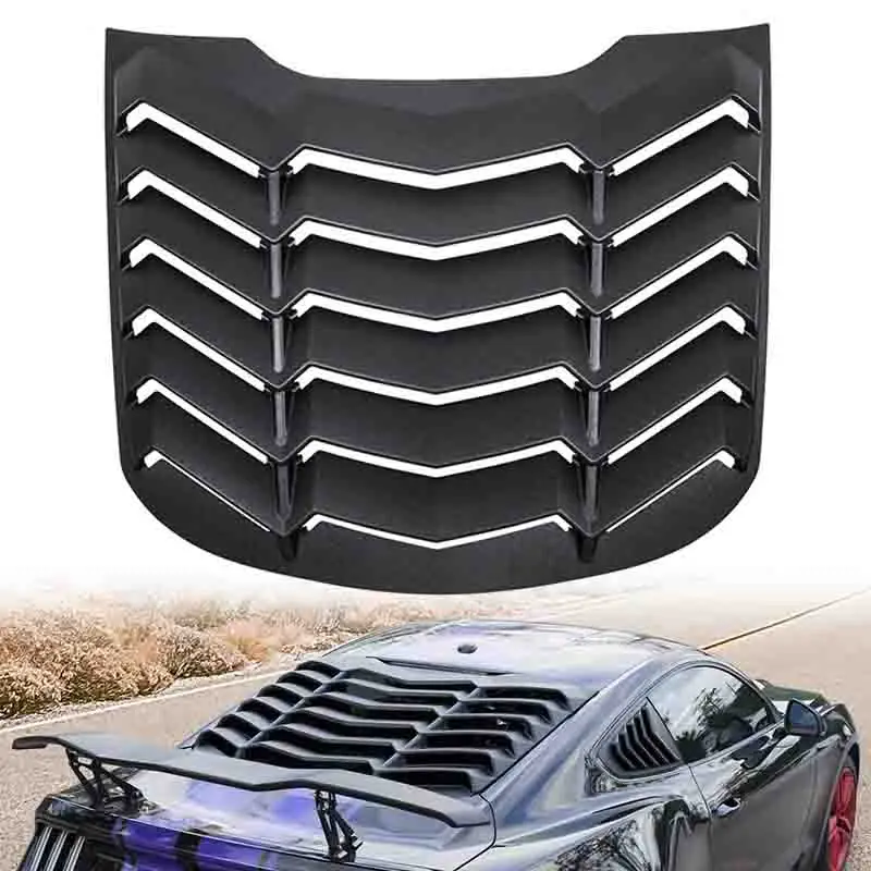 Rejilla de ventana trasera para Ford Mustang 2015-2023, cubierta parasol para parabrisas, ventilación estilo GT Lambo, ajuste personalizado para todo tipo de clima
