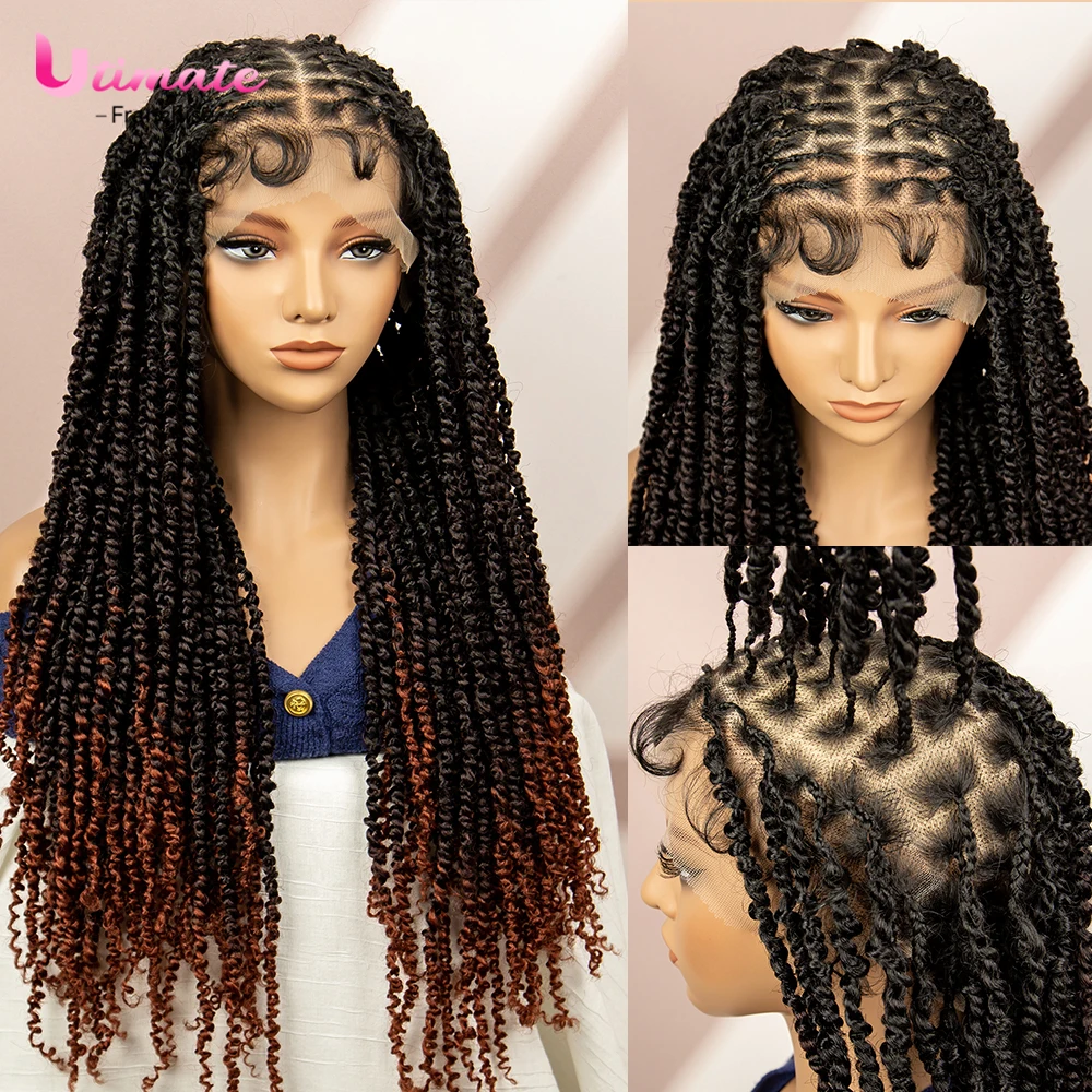 32 Inches Full Lace Dreadlock Wigs for Women Synthetic Box Braided Wigs Corchet Locs Braiding Hair Lace Wigs Synthetic Wig