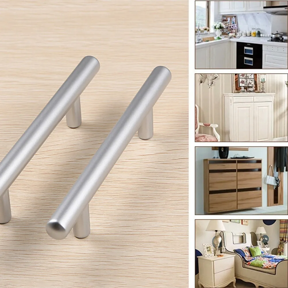 20Pcs Cabinet Handles Bars Silver Kitchen Bathroom Bedroom Door Drawer T Bar Cabinet Pulls Functional Accents Modern Design Easy