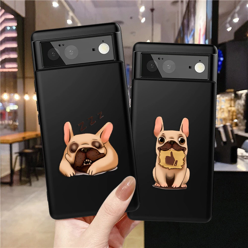 

Black Phone Case For Google Pixel 7a 7 Pro Funny Pet Dog Cases For Pixel 7 6 6Pro 6a 5 5a 5G 4XL 4 3XL 3 3a XL 4a Soft TPU Cover