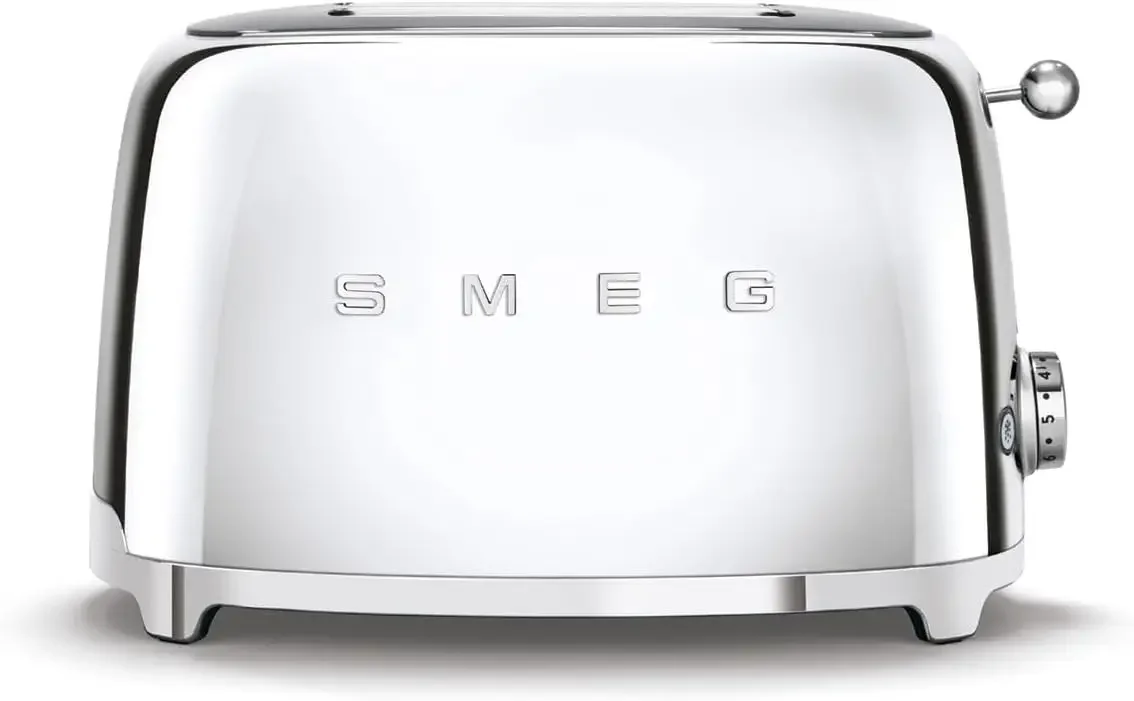 

SMEG 2 Slice Toaster with 6 Presets and Defrost Function and Removable Crumb Tray TSF01SSMUS, Stainless Steel