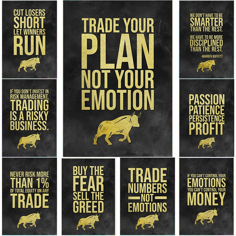 Плакат с мотивационной цитатой на холсте в классическом стиле без рамы