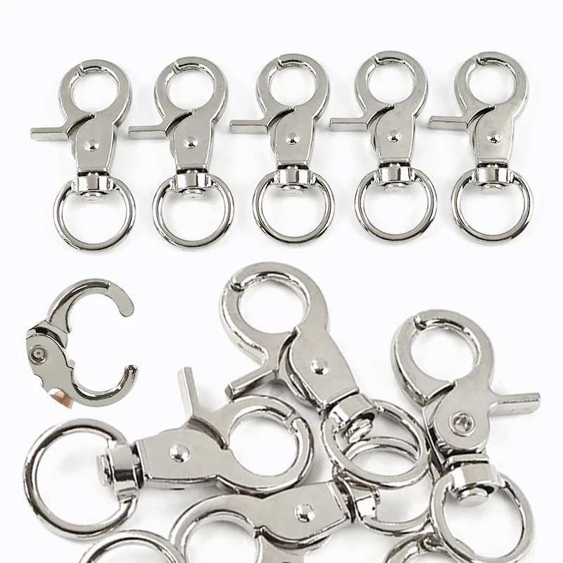 

10/13/18mm 20/50Pcs 360 ° Rotating Lobster Buckles Metal Buckle Press Type Keychain Bag Strap Hook Clip DIY Hardware Accessories