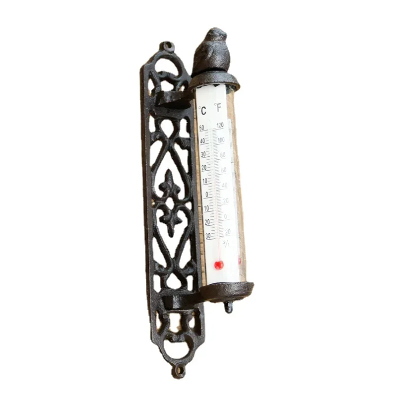 

Retro Nostalgic Indoor Household Creative Garden Wall Mounted European Style Beautiful Thermometer