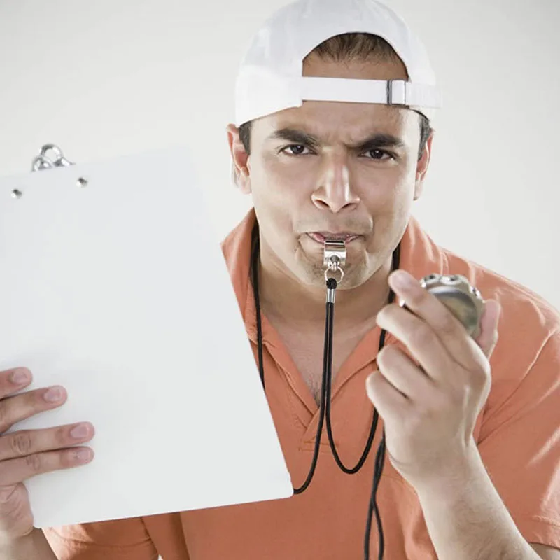 

Stainless Steel Whistles Referee Sport Rugby Metal Whistle With Rope Party Training Soccer Football Basketball Cheerleading Tool